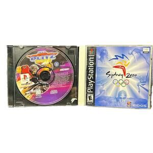 PS1 Game Lot NFL Blitz 2000 Disc Only & Sydney 2000 With Manual PlayStation 1